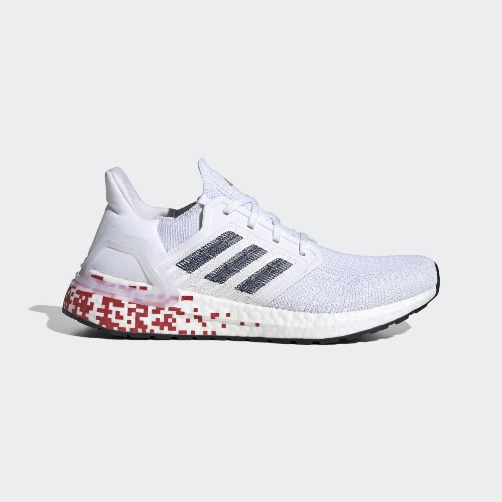 Adidas Women's Ultraboost 20 Running Shoes White/Navy/Deep Red Ireland EG0722